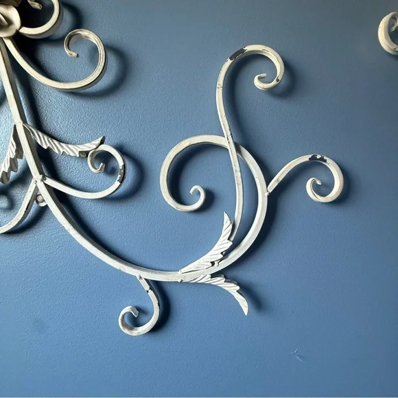 Elegant White Wall Scroll Decor 35” x 15” Cottagecore French Country Farmhouse - Picture 3 of 8